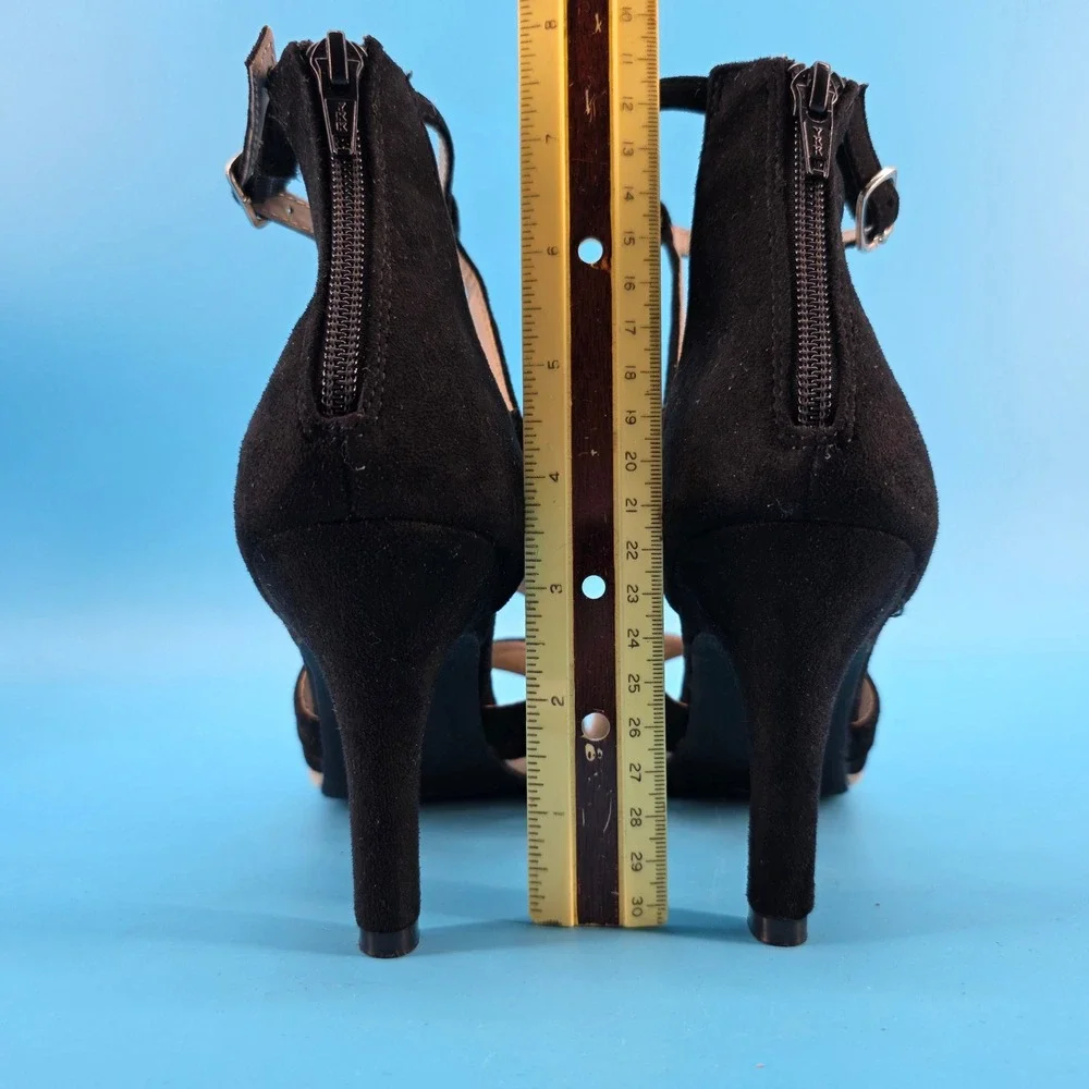 Rialto Ria Womens Black Beige Strappy Caged Dress Sandals Heels Size‎ 9M R6863Z